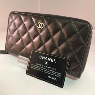 シャネル(CHANEL)のchanel ラウンドジップ長財布 パテント レザー ココマーク シャネル(財布)