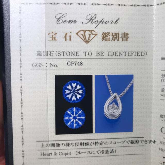 天然ダイアモンドネックレス 宝石鑑別書&専用スコープ付 天然ダイアモンドネックレス 宝石鑑別書&専用スコープ付