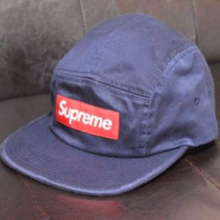 シュプリーム(Supreme)の17F/W Washed Chino Twill Camp Cap 紺(その他)