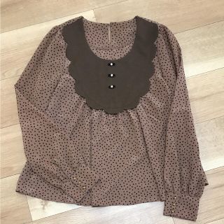 フランシュリッペ(franche lippee)の❤️美品❤️フランシュリッペ＊ドット柄シフォントップス(カットソー(長袖/七分))