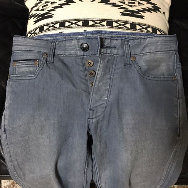 Ralph Lauren(ラルフローレン)の美品《★ stitch's ★》ヴィンテージコーティング加工スキニーデニム メンズのパンツ(デニム/ジーンズ)の商品写真