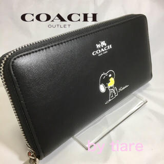 コーチ(COACH)の限定セール❣️新品コーチ×スヌーピーコラボ長財布 ブラック ラウンドファスナー(財布)