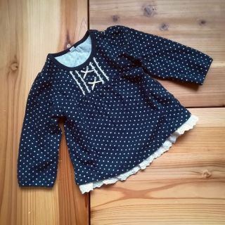 プチバトー(PETIT BATEAU)のドット柄 カットソー チュニック 80(その他)