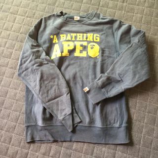 アベイシングエイプ(A BATHING APE)のAPE 紺色 トレーナー(スウェット)