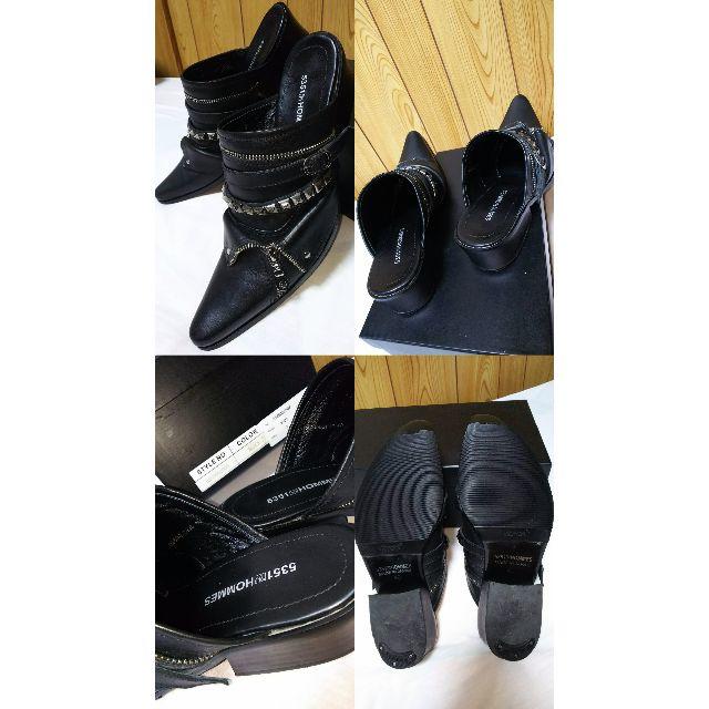 5351 POUR LES HOMMES(ゴーサンゴーイチプールオム)の正規美 5351プールオム ライダースミュール スタッズ ヒールシューズ 40 メンズの靴/シューズ(その他)の商品写真