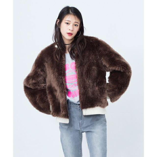 X-girl(エックスガール)の FUR BLOUSON 2色 レディースのジャケット/アウター(ブルゾン)の商品写真