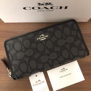 コーチ(COACH)のCOACH コーチ シグネチャー ブラックスモーク 長財布(長財布)