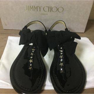 ジミーチュウ(JIMMY CHOO)の新品未使用 JIMMY CHOO スタッズ&リボン付きサンダル 35(サンダル)