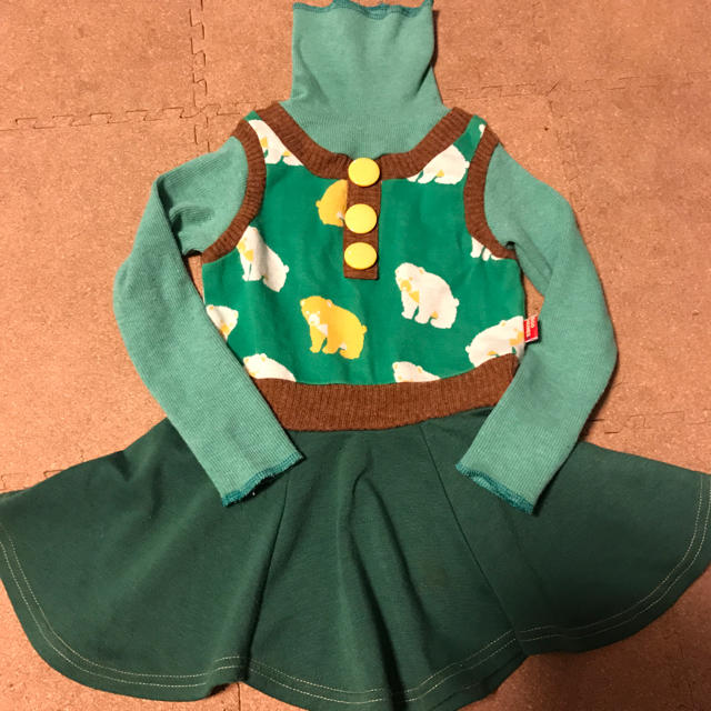 BOOFOOWOO(ブーフーウー)のレトロ風 ワンピース キッズ/ベビー/マタニティのキッズ服男の子用(90cm~)(ニット)の商品写真