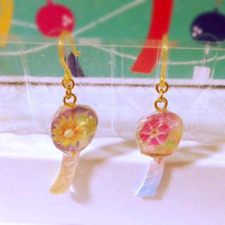 風鈴 ゆらゆらピアス ＊浴衣に＊ 向日葵(ピアス)