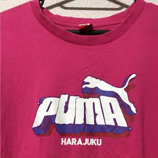 プーマ(PUMA)のpuma  原宿限定販売 ビッグロゴ Tシャツ ピンク 古着屋 サイケ (Tシャツ/カットソー(半袖/袖なし))