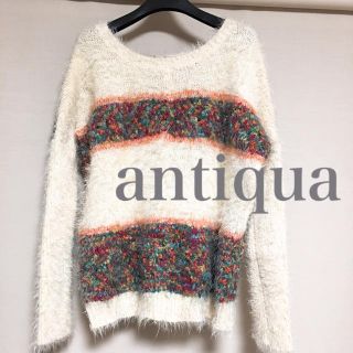 アンティカ(antiqua)のantiqua ドルマンスリーブ フェザーヤーンニット(ニット/セーター)