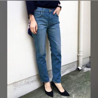 ビームス(BEAMS)の美品 ビームス 購入 Lee 九分丈 ボーイフレンド デニム ジーパン Gパン(デニム/ジーンズ)