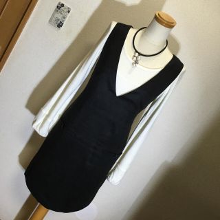 アンタイトル(UNTITLED)のアンタイトル ジャンパーワンピ 美品 サイズMくらい(ひざ丈ワンピース)