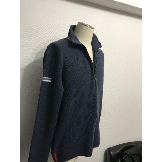 プラダ(PRADA)の●8.5万プラダスポーツ希少ライン入りハイネックジップニットやや厚手セーター美品(ニット/セーター)