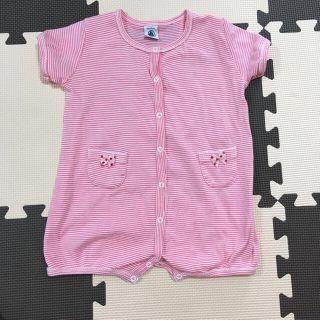 プチバトー(PETIT BATEAU)のお値下げ中！プチバトー ♡半袖ロンパース12m(カバーオール)