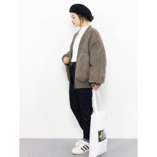 ダブルクローゼット(w closet)のフェイクムートン リバーシブルブルゾン(ムートンコート)