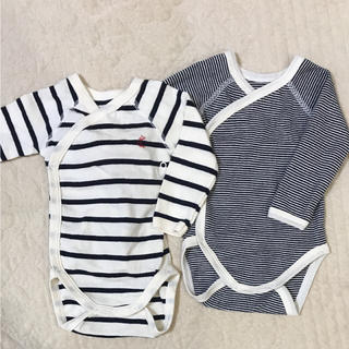 プチバトー(PETIT BATEAU)のプチバトー ロンパース2枚セット 3m/60(ロンパース)