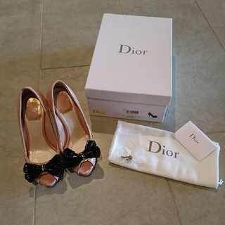 クリスチャンディオール(Christian Dior)のsale！美品！ディオール パテント オープントゥパンプス(ハイヒール/パンプス)