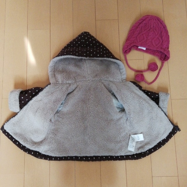 MUJI (無印良品)(ムジルシリョウヒン)の無印良品　サイズ80　ジャンパー　帽子付き キッズ/ベビー/マタニティのベビー服(~85cm)(ジャケット/コート)の商品写真