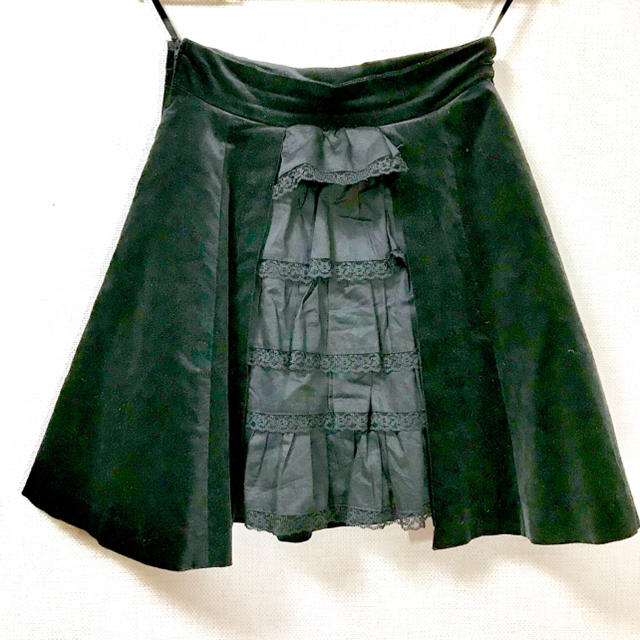 BLACK PEACE NOW(ブラックピースナウ)のBPN バッスルベルベットスカート レディースのスカート(ひざ丈スカート)の商品写真