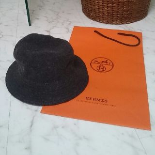 エルメス(Hermes)のエルメス ウール ハット　グレーミックスカラー(ハット)