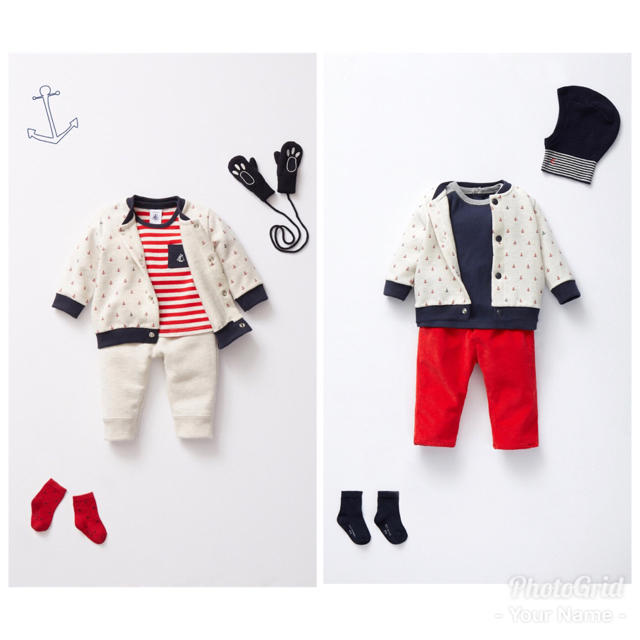 PETIT BATEAU(プチバトー)の【Qoo♡♡様専用】プチバトー 24m スウェットイカリプリントカーディガン キッズ/ベビー/マタニティのキッズ服男の子用(90cm~)(カーディガン)の商品写真