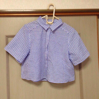 ダブルクローゼット(w closet)のw closet ギンガムチェックシャツ(シャツ/ブラウス(半袖/袖なし))