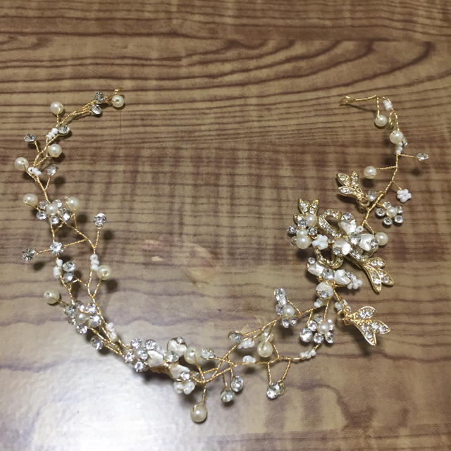 お値下げしました！プレ花嫁♡ヘッドドレス/アクセ ウェディング ハンドメイドのウェディング(ヘッドドレス/ドレス)の商品写真