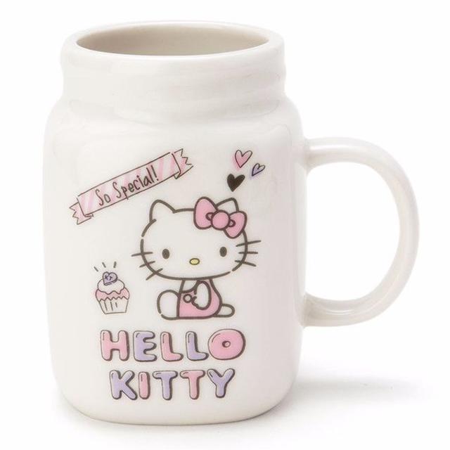 ハローキティ(ハローキティ)のハローキティ ジャー風 マグカップ Hello kitty エンタメ/ホビーのおもちゃ/ぬいぐるみ(キャラクターグッズ)の商品写真