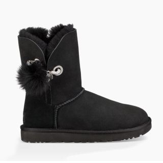 アグ(UGG)のUGGIRINAイリナムートンブーツファーラインストーンブラック正規品新作(ブーツ)