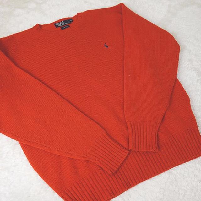 Ralph Lauren(ラルフローレン)のラルフローレン　クルーネック　ウールセーター　オレンジ/LLサイズ メンズのトップス(ニット/セーター)の商品写真