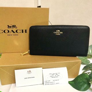 コーチ(COACH)の♡新品 箱付きCOACH ラグジュアリー レザー 長財布 男女兼用 ブラック♡(長財布)