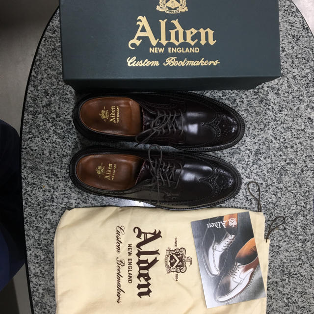 高評価! Alden コードバンウイングチップ オールデン - ドレス