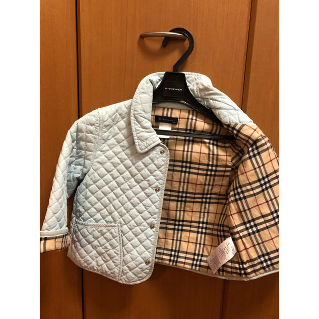 BURBERRY(バーバリー)のバーバリー Burberry キルティングコート ブルー 水色 チェック キッズ/ベビー/マタニティのキッズ服男の子用(90cm~)(コート)の商品写真