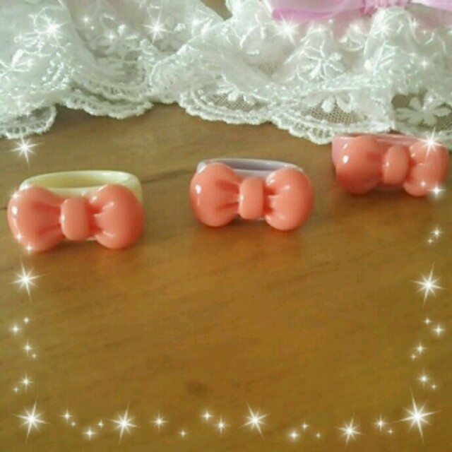 ハンドメイド＊各種りぼんリング レディースのアクセサリー(リング(指輪))の商品写真