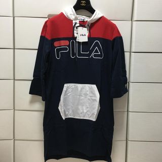 フィラ(FILA)の新品 タグ付き F ILA フィラ レースアップパーカーワンピース (パーカー)