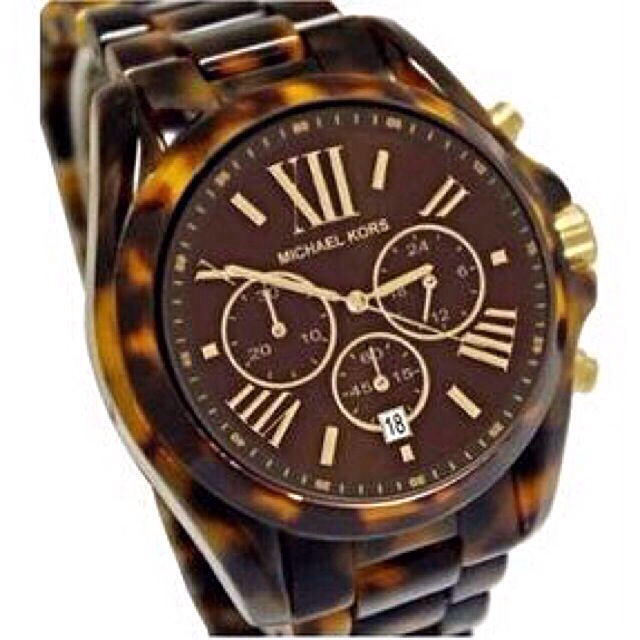 Michael Kors(マイケルコース)の日本未発売 マイケルコース べっ甲腕時計 レディースのファッション小物(腕時計)の商品写真