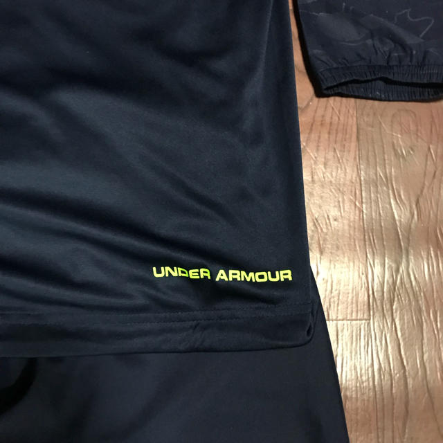 UNDER ARMOUR(アンダーアーマー)のアンダーアーマー LG ネイビー ストロングウーブンジャケット パーカー パンツ スポーツ/アウトドアのゴルフ(ウエア)の商品写真