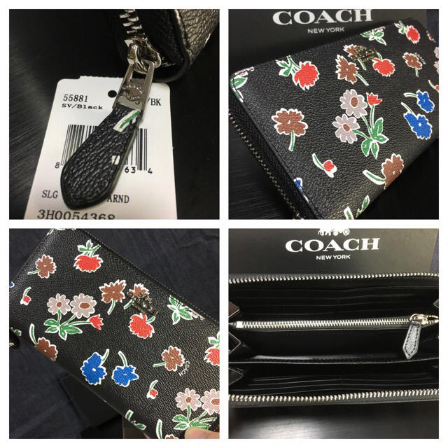 COACH(コーチ)の限定セール❣️新品コーチ長財布F55881ブラックフラワーコーテッドマルチ レディースのファッション小物(財布)の商品写真