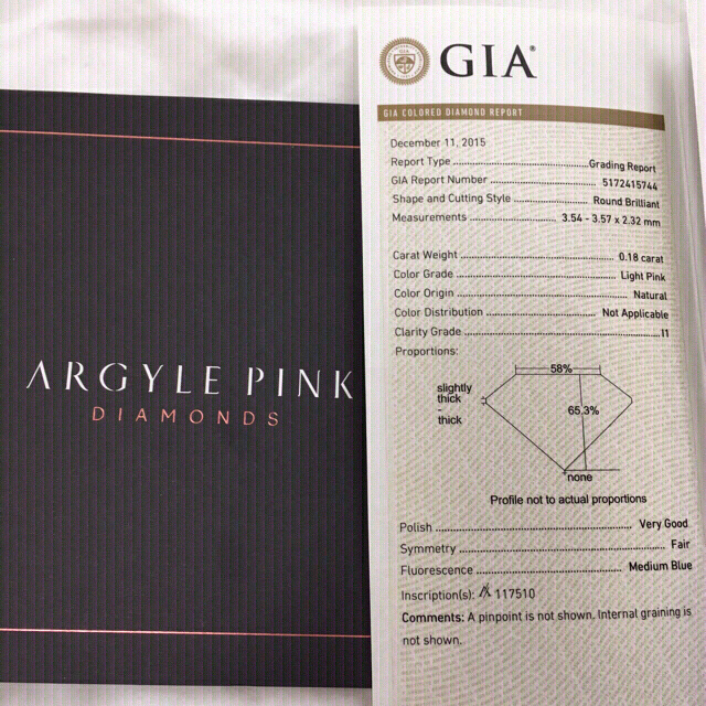 GM様専用　GIA付き アーガイル産 ピンクダイヤモンド ルース ピンク ダイヤ レディースのアクセサリー(その他)の商品写真