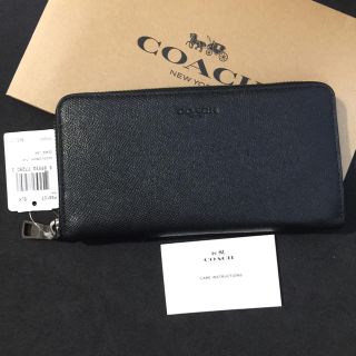 コーチ(COACH)のCOACH コーチ メンズ ブラック 長財布 黒 ラウンドファスナー 長財布(長財布)