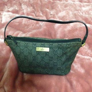 グッチ(Gucci)のGUCCIデニム地ハンドバッグ(クラッチバッグ)