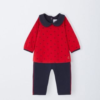 プチバトー(PETIT BATEAU)のプチバトー 17AW チュビックハートプリントブラウス 未発売サイズ36m 新品(ブラウス)