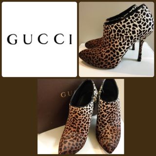 グッチ(Gucci)のGUCCI♡グラデーション ハラコレオパード   ブーティ♡(ブーティ)