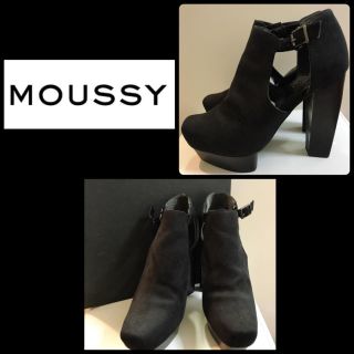 マウジー(moussy)のマウジー♡ブラックスエード ショートブーツ♡(ブーツ)