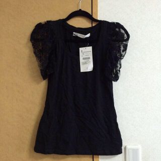 ザラ(ZARA)の新品タグ付き♡ZARA袖レースTシャツ(Tシャツ(半袖/袖なし))