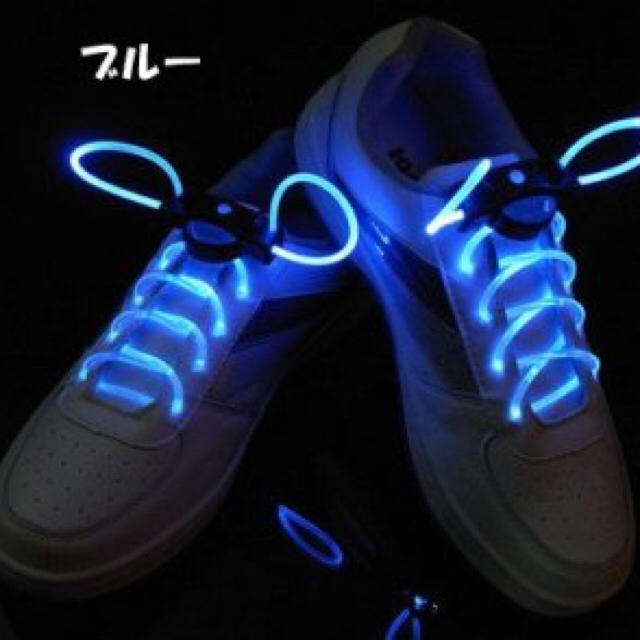光る 靴 ひも フラッシュ ストリング ブルー LED ランニング 靴 紐 青の通販 by Eternal Life｜ラクマ