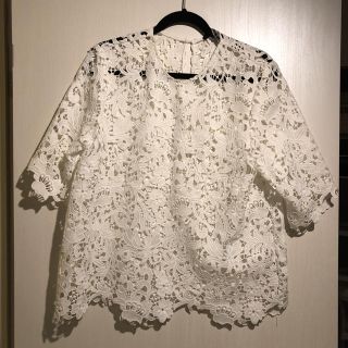 ザラ(ZARA)のZARA透かし編みレーストップス(カットソー(長袖/七分))