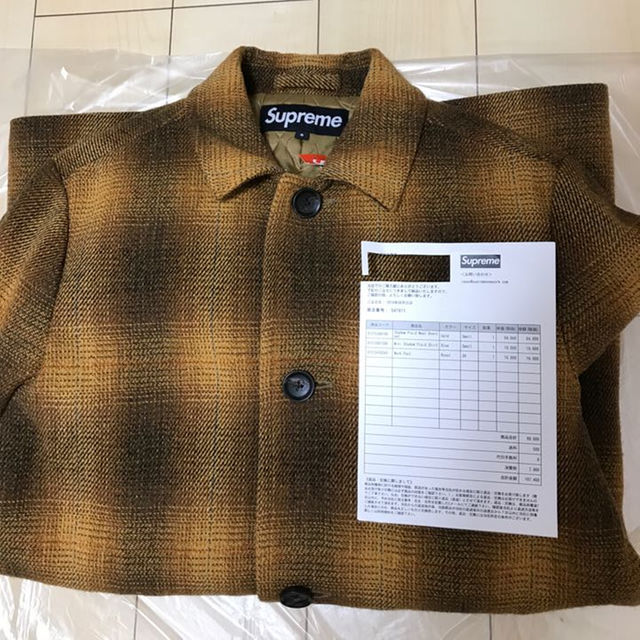 新品S supreme shadow plaid wool overcoat